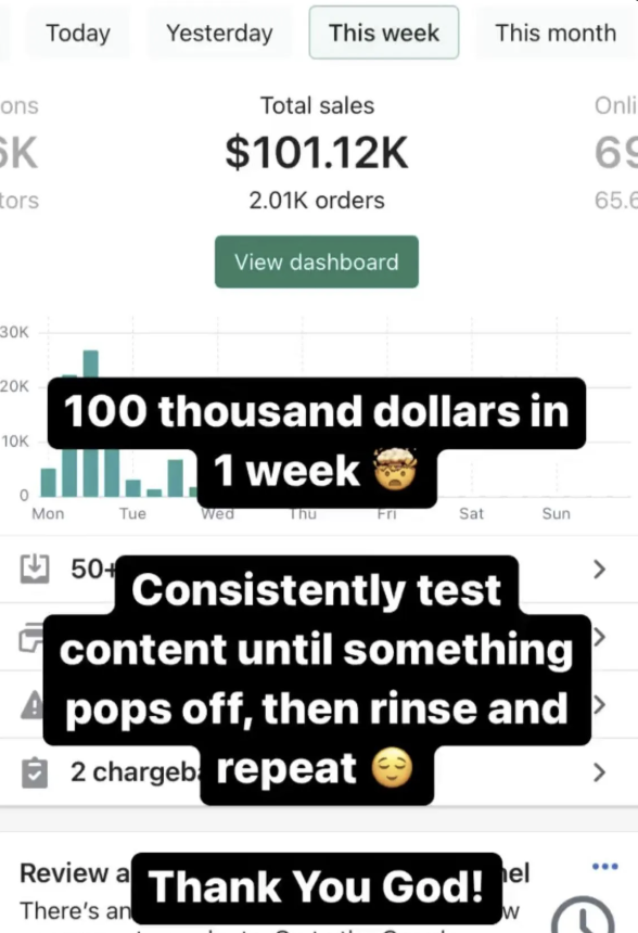 First £10K month within 8 weeks of starting